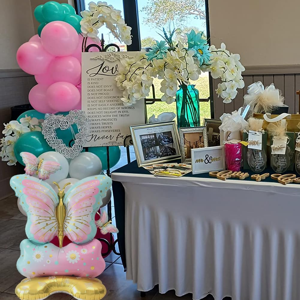 SUNSK Butterfly Balloons 4D Standing Foil Balloon Large Birthday Balloons XXL Insect Aluminium Foil Balloon Birthday Party Decoration for Girls Women (Pack of 2) image number 4