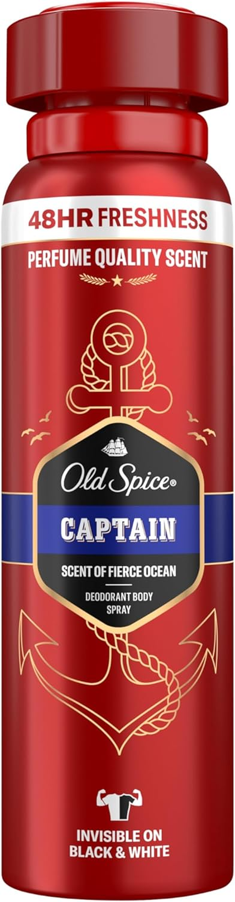 Old Spice Captain Deodorant Body Spray for Men 150 Ml, 48 Hour Freshness 0% Aluminium Salts No White Residue and Yellow Stains image number 1