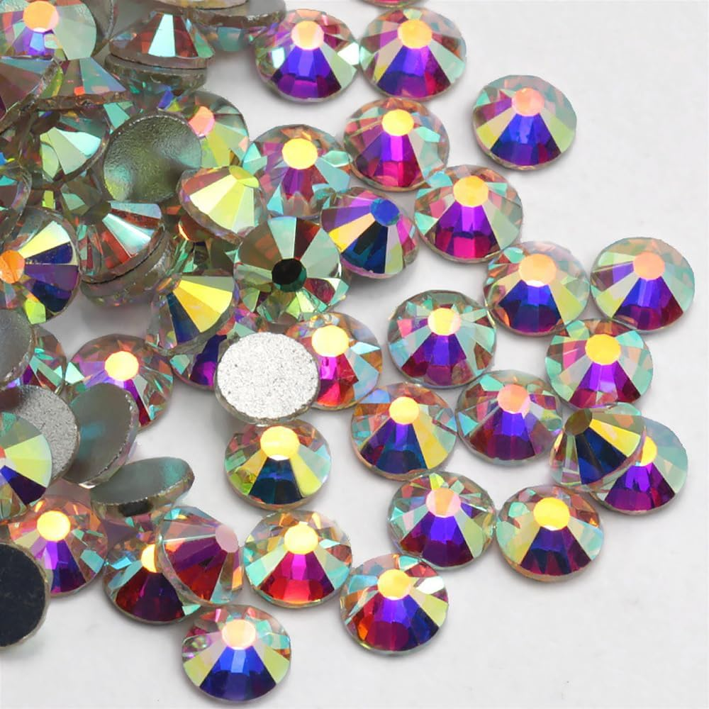 1440PCS Clear-Ss3 Acrylic Crystal Flat Back Rhinestones Non-Hotfix Assorted Nail Art Craft