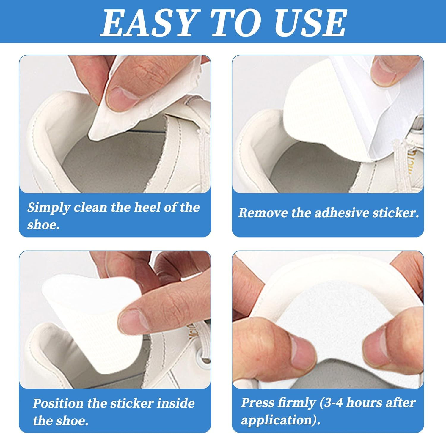 16 Pairs Shoe Heel Repair, Self-Adhesive Shoe Patches for Holes, Leather Shoe Repair Kit Heel Protectors for Sneakers Leather Shoes High Heels, 2 Sizes