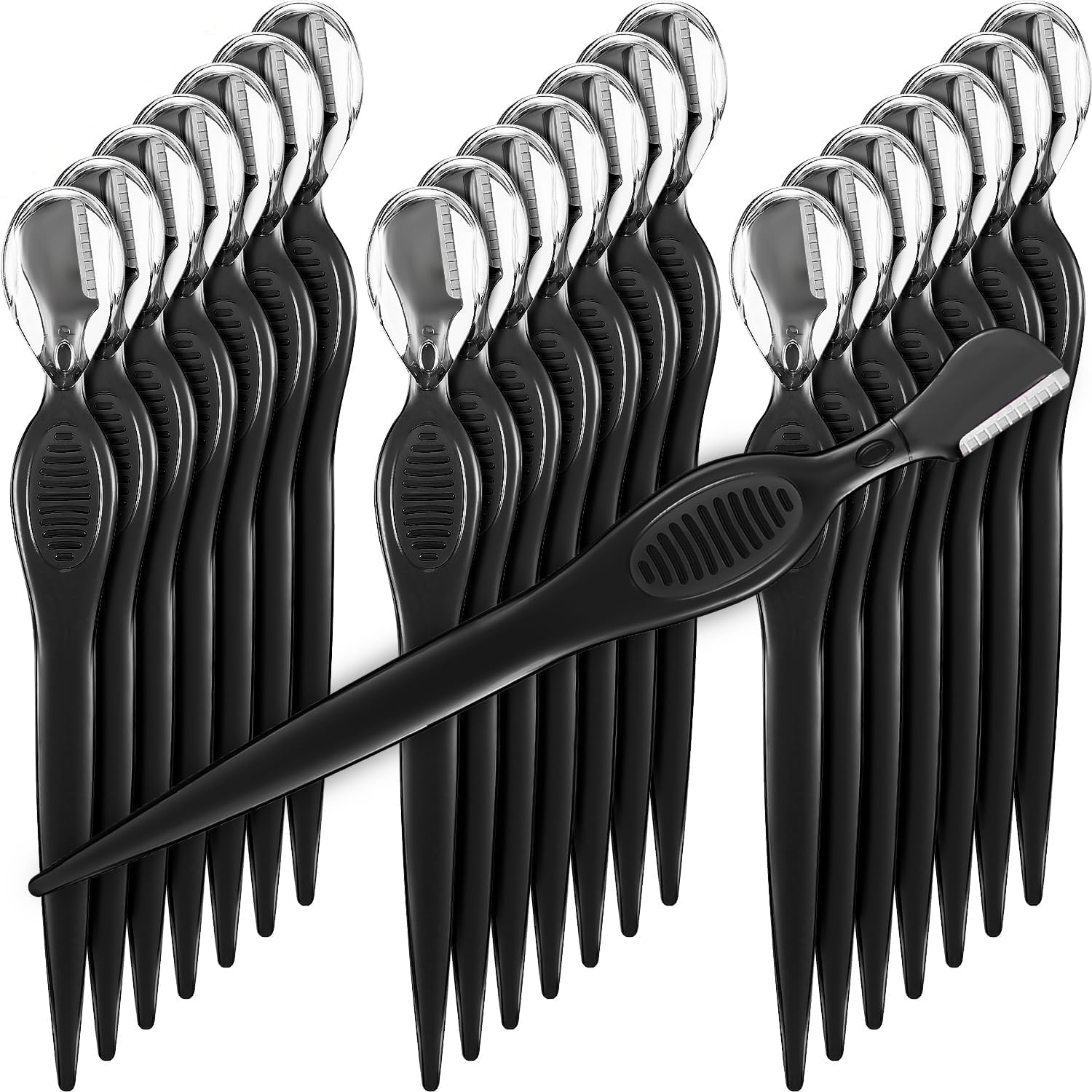 20 Pcs Eyebrow Razor Eyebrow Shaver Facial Razor Multipurpose Face Trimmers with Precision Cover for Makeup Care Tools(Black) image number 5