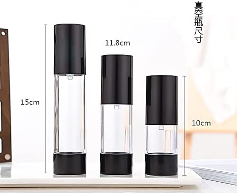 3Pcs/Lot 15Ml 30Ml 50Ml Empty Black Airless Lotion Cream Pump Plastic Container Cosmetic Bottle Dispenser Travel Containers Doubtless Bay image number 2
