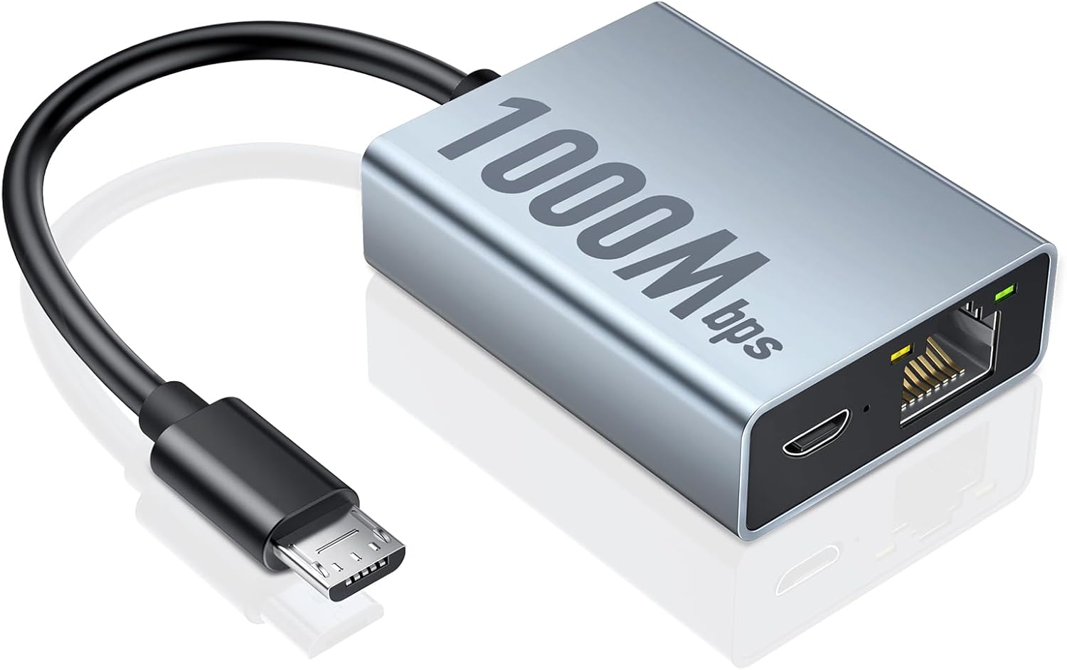 ZEXMTE USB C to Ethernet Adapter for Chromecast with Google TV, USB C to RJ45 1000Mbps Ethernet Network Adapter, Compatible with Chromecast Google TV (HD/4K), Laptop, Tablet - Adhesive Tape Included