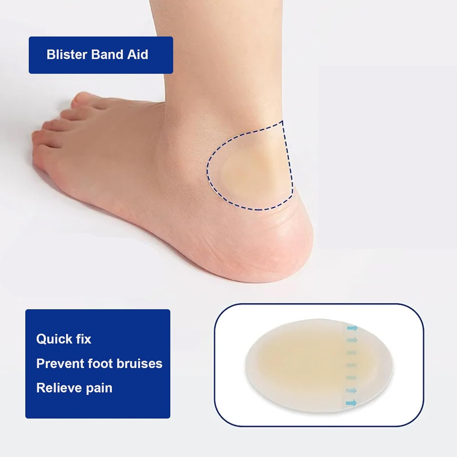 25Pack Blister Band Aid, Invisible Blister Hydrocolloid Bandages, Bandaids, Suitable for Long Distance Walking Heel Protection Products