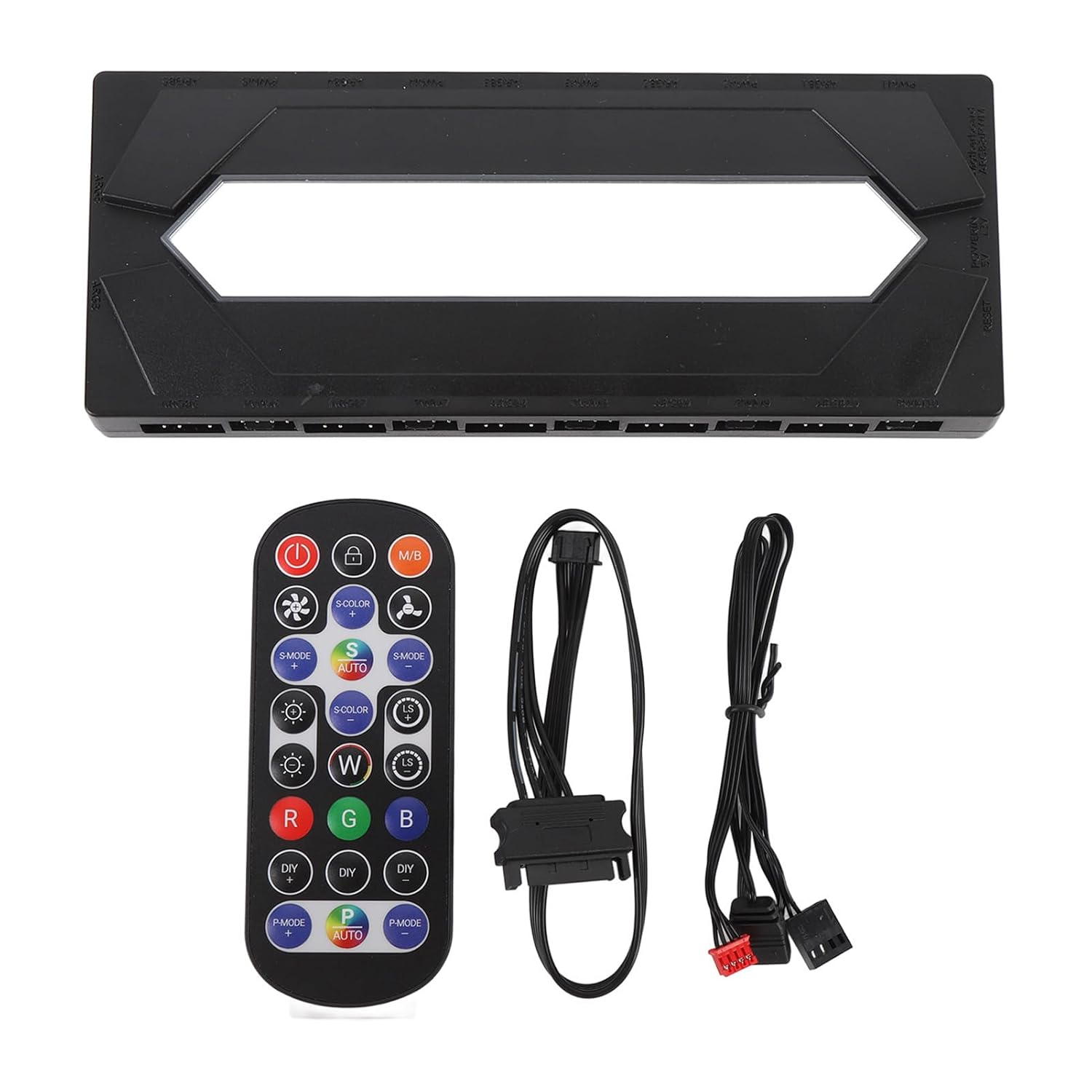 10-Port PWM Fan Hub with ARGB Splitter & Controller, 5V 3Pin Magnetic Base for PC Case Fans - 1 to 10 SATA Power Port Splitter for Gaming & Desktop Builds