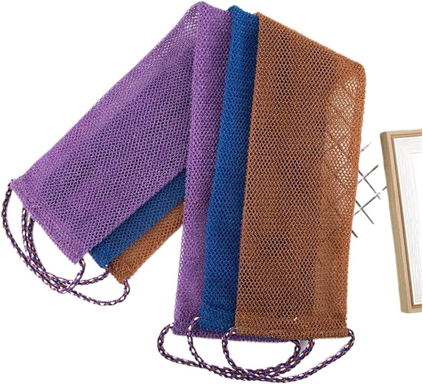 African Net Sponge Authentic Bath Mesh Sponge, Deep Cleansing, Perfect for Back and Full Body Use Household Smooth Foam Brush (Violet,Coffee,Blue) image number 3