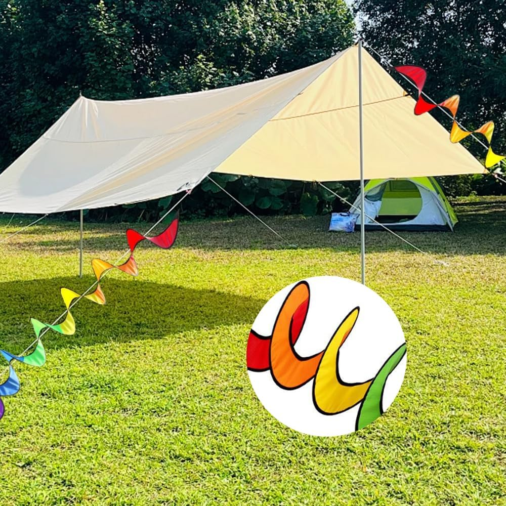 Wind Chime Spiral Rainbow, Garden Wind Chimes for Outdoor Hanging, Colourful, Wind Spiral Twister, Spiral Windmill Outdoor, Wind Spinner Garden Windmills Wind Chimes for Yard, Camping,