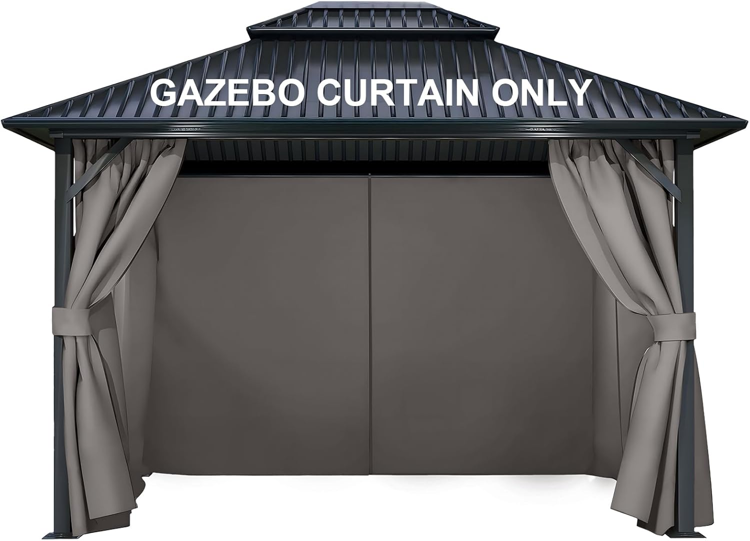 COWVIE Gazebo Curtain Replacement Universal 4-Panel Sidewalls 10' X 10', Patio Gazebo Privacy Curtains with Double Zipper, Replacement for Outdoor Patio Gazebo Canopy (Curtain Only) image number 3