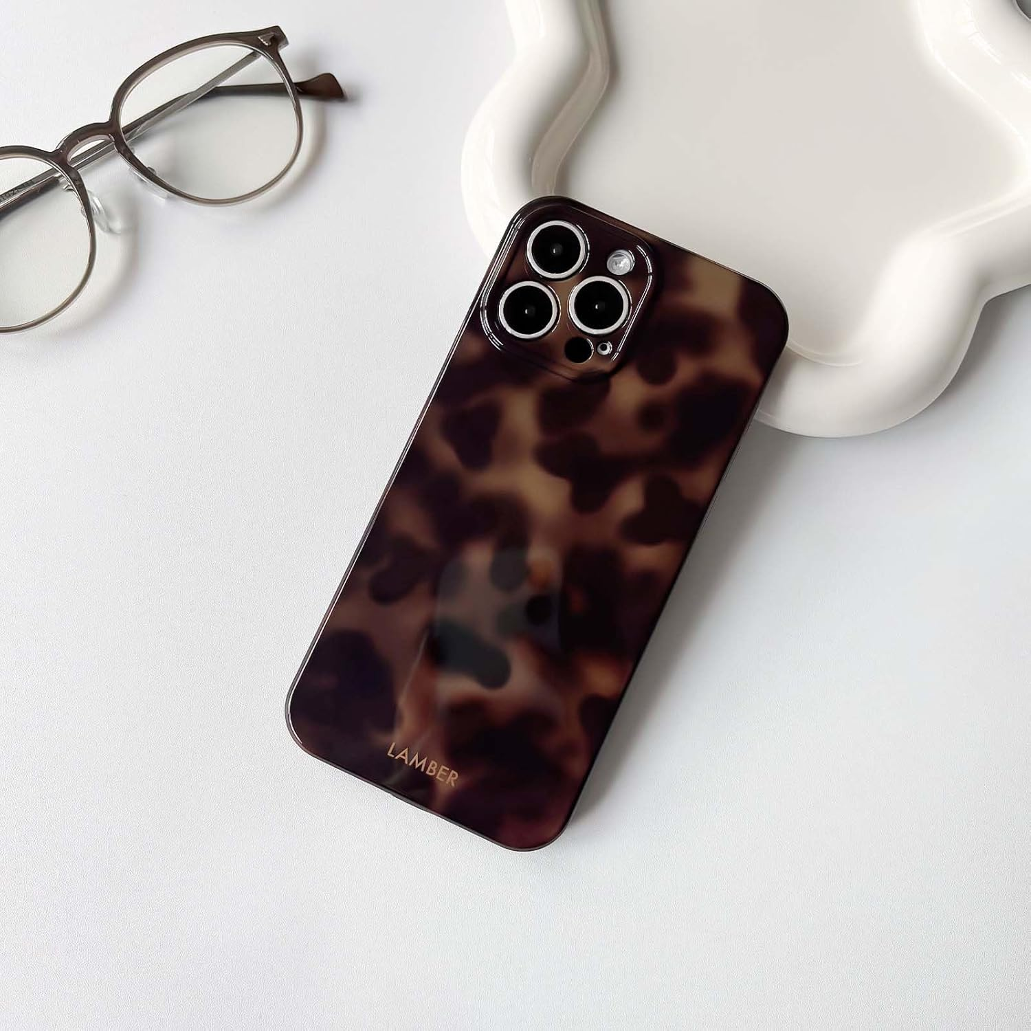 NITITOP Compatible with Iphone 14 Pro Case Cute Leopard Pattern Brown Aesthetic for Women Girls Amber Design Stylish Soft TPU Protective Phone Case - Brown2 image number 6