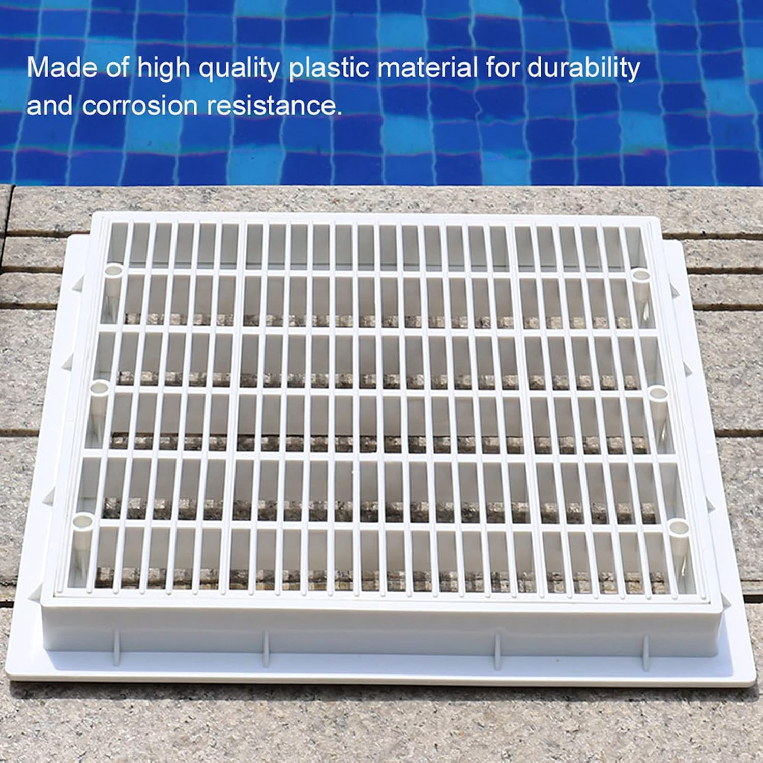 30 X 30Cm Swimming Pool Square Main Drain Cover, Plate Floor Drain Cover, Simple Easy to Use Beautiful Practical, Suitable Swimming Pools Massage Spa Pools, Universal Square Pool Drain Cover image number 5