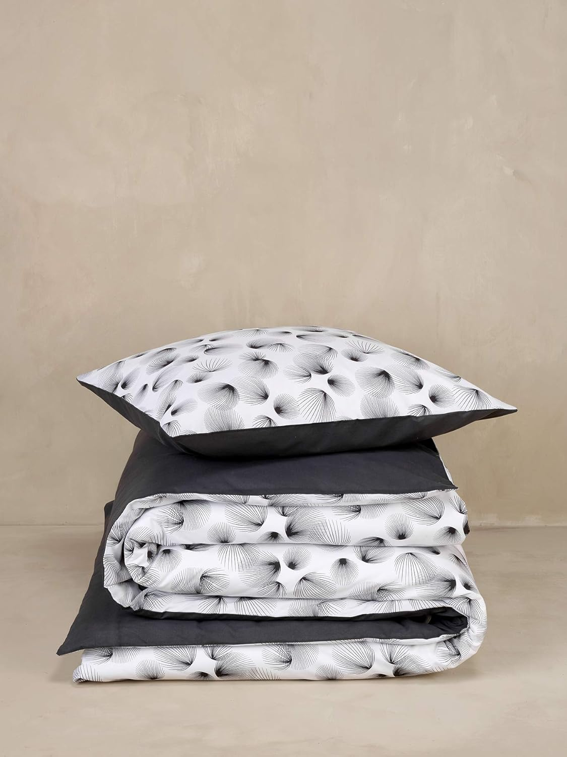 De Witte Lietaer Aileen Bedding Set: Duvet Cover and Pillowcase, Cotton, White/Black, 140 X 220 Cm image number 2