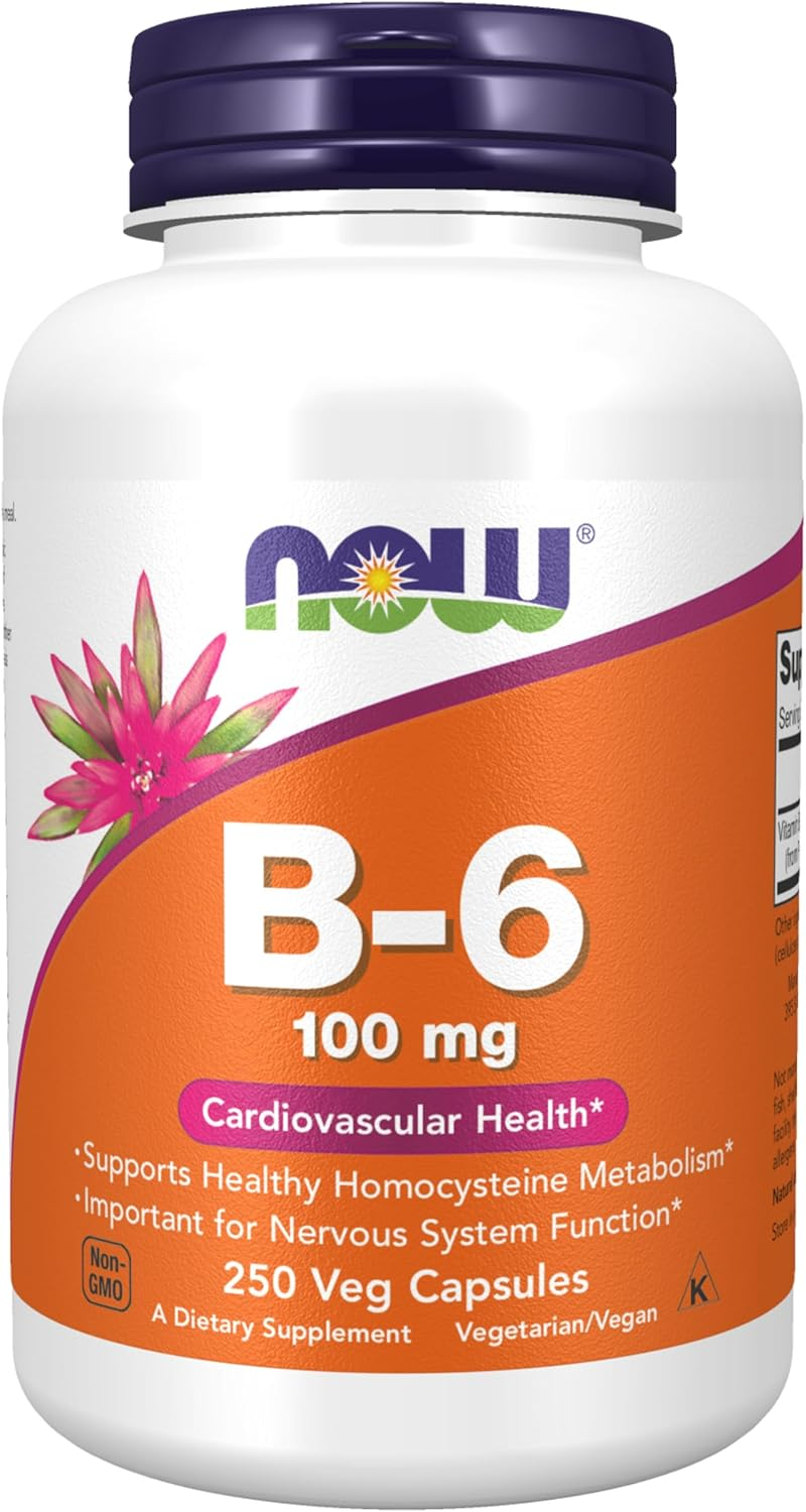 NOW Vitamin B-6 100 Mg,250 Capsules image number 3