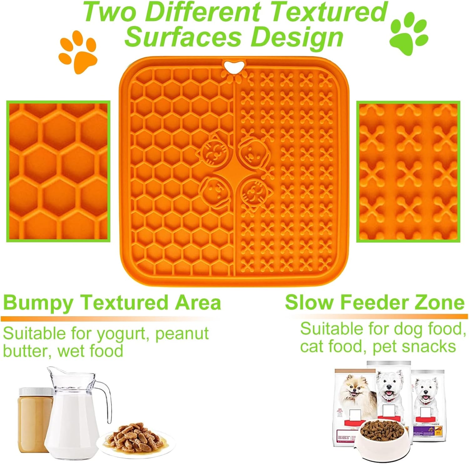 KIKNIN Licking Mats for Dogs and Cats 2PCS, 7.9 * 7.9Premium Lick Pad with Suction Cups for Dog Anxiety Relief, Dog Cat Peanut Butter Lick Pads for Boredom Reducer, Dog Food Mat for Bathing Grooming image number 6