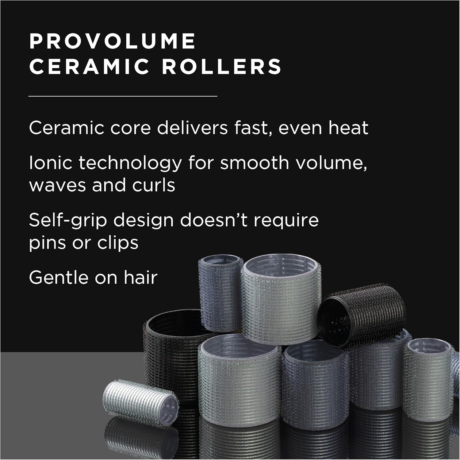 Fromm Provolume 1.5" Self-Grip Ceramic Ionic Thermal Hair Rollers, 3 Count Salon Quality Hair Curlers for Short, Medium and Long Hair image number 3