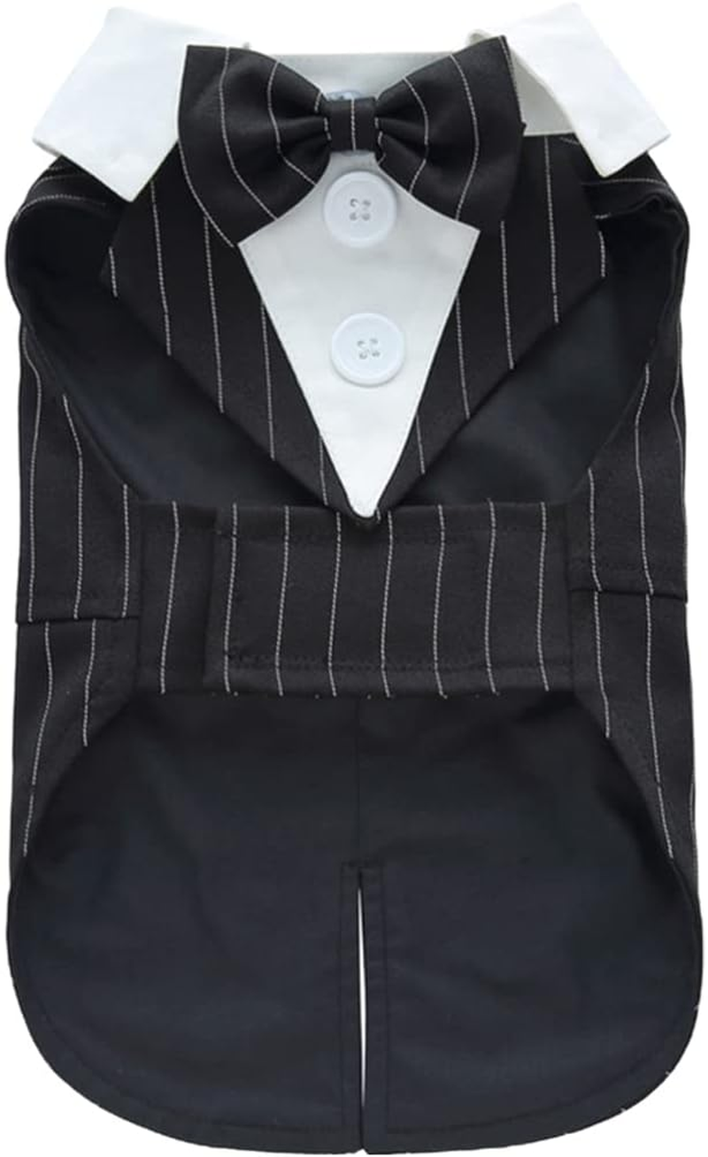 Mipcase Pet Tuxedo Dog Tuxedo Suit: Dog Bowtie Costumes Puppy Formal Dog Tuxedo Puppy Costume Outfit Comfy Dress Adjustable Wedding Bandana image number 1