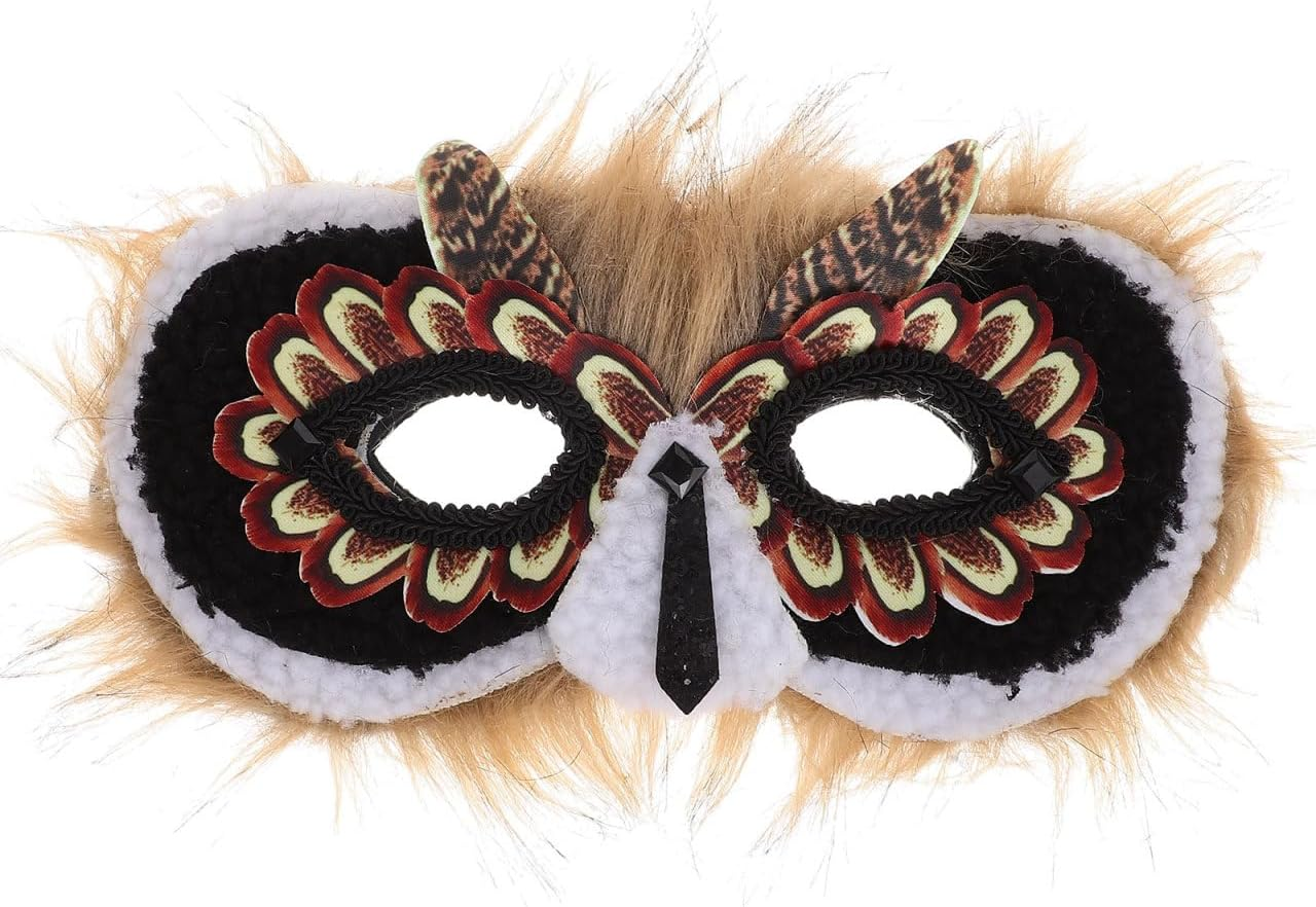 Halloween Owl Mask: Animal Half Face Mask Bird Cosplay Costume Masquerade Halloween Party Cosplay Props image number 3