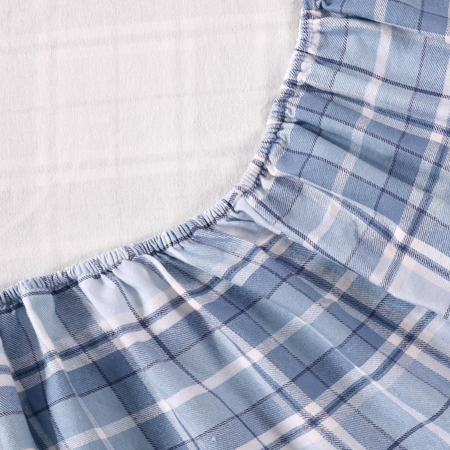 Laura Ashley Home - Queen Sheets, Cotton Flannel Bedding Set, Brushed for Extra Softness & Comfort (Mulholland Plaid Blue, Queen) image number 2