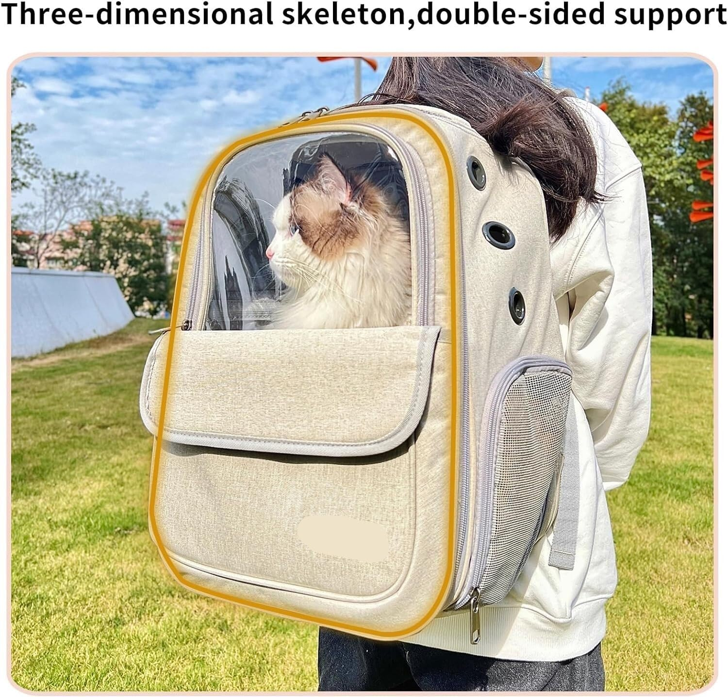 Cat Bag Dog Carrier Pet Carrier Pet Carrier Backpack for Dog and Cat Puppies Small Dog Bag Carrier with Breathable Mesh Cat Carrier Pet Bag Carrier image number 2