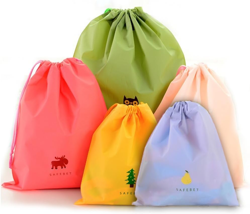 5 Pcs Waterproof Drawstring Bag Folding Sport Home Travel Storage Use,Drawstring Backpack,Waterproof Bag,Swim Bag,Sports Bag,Home Travel Storage Usage.