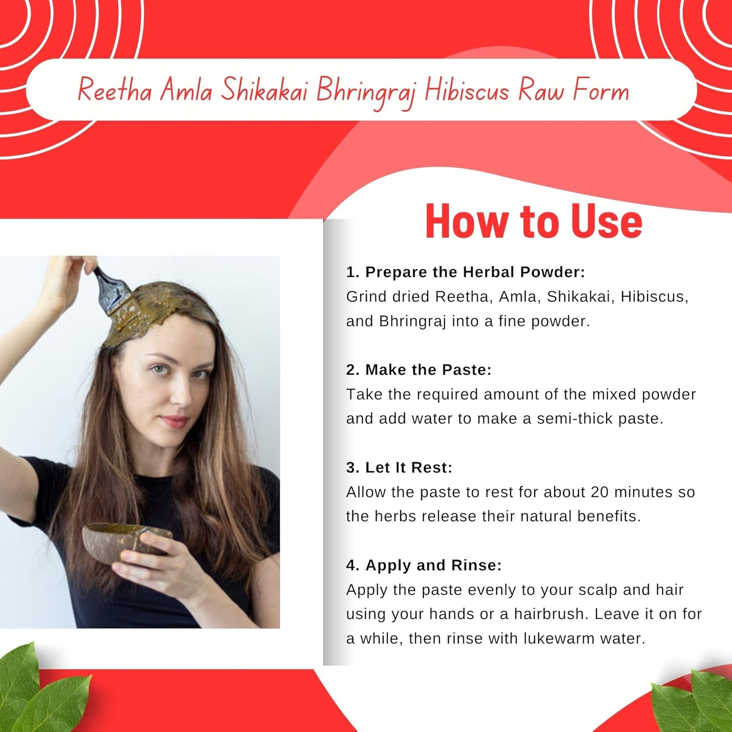 Brijbooti Reetha Amla Shikakai Bhringraj Hibiscus (Raw Form) for Hair 500 Gm (100G Each) image number 1