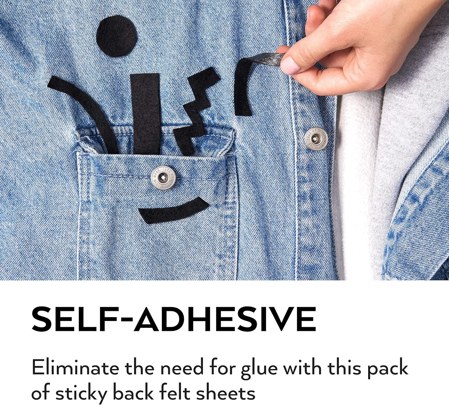 ARTEZA 8.3X11.8 Black Adhesive Backed Felt Fabric Sheets, Bulk Pack of 20, 3/64&sup3;(1Mm) Thick, Self-Adhesive and Flexible, for a Variety of DIY and Arts and Crafts Projects image number 1