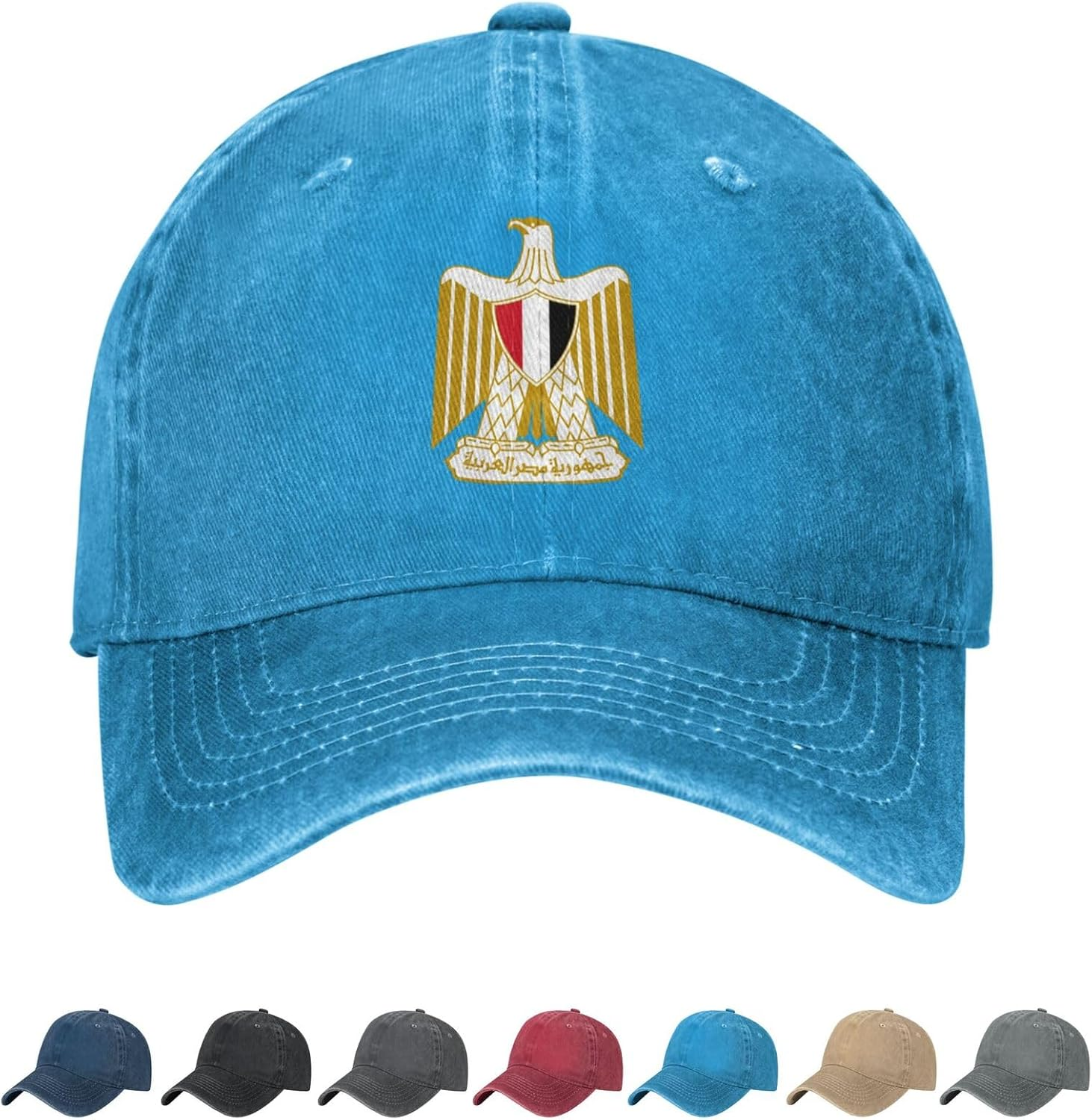 Coat of Arms of Egypt Denim Baseball Cap Egyptians Casual Unisex Vintage Adjustable Flag Trucker Hat