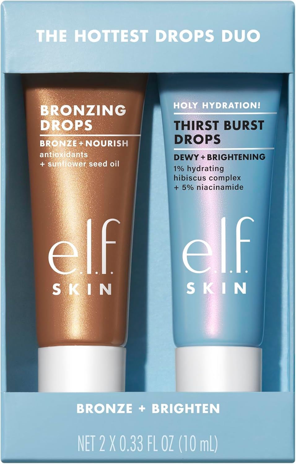 E.L.F. SKIN Hottest Duo: Holy Hydration Thirst Burst & Bronzing Drops Skincare Set, Vegan & Cruelty-Free image number 6
