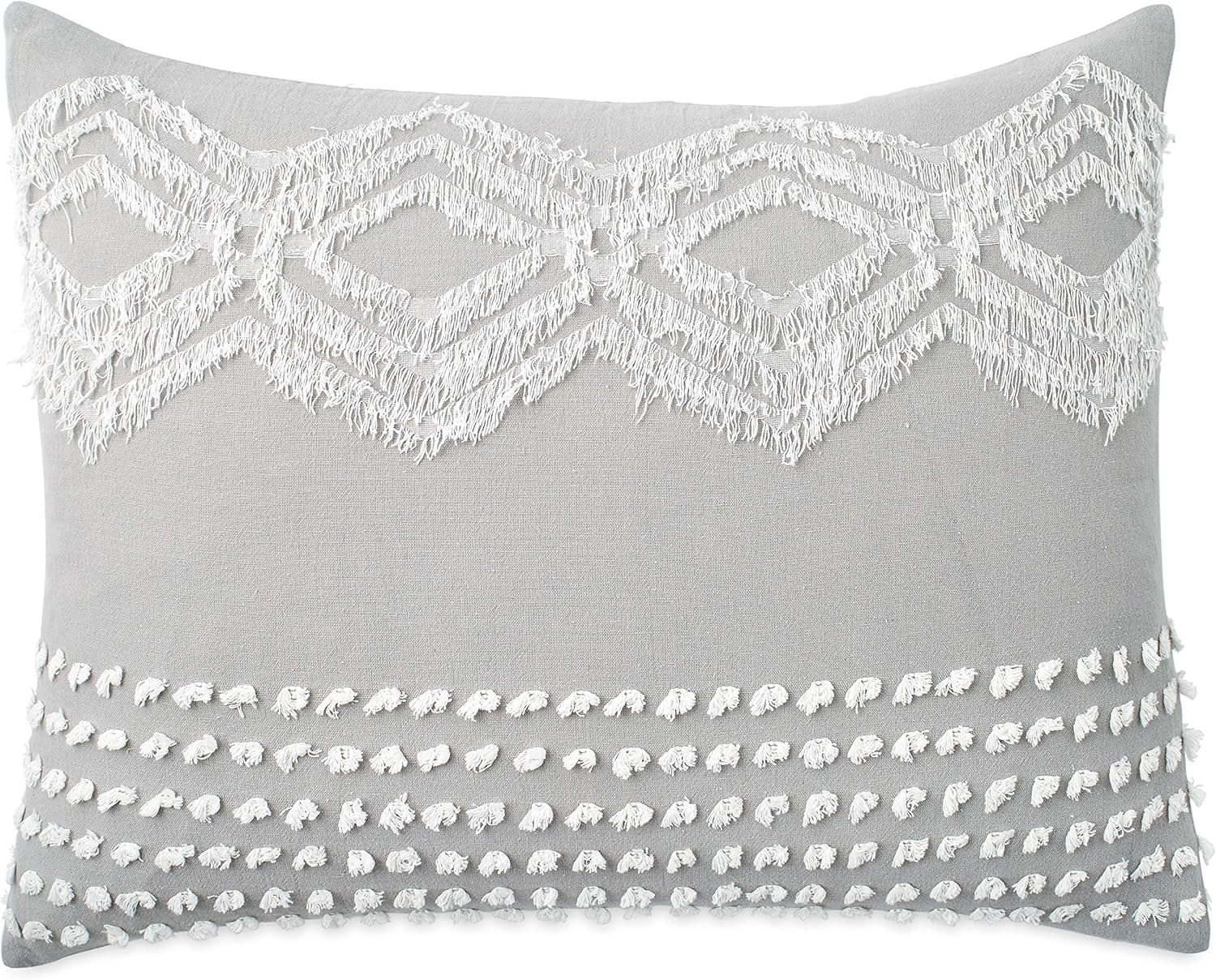 Cut Geo 100% Cotton Pillow Sham, Standard, Grey image number 3