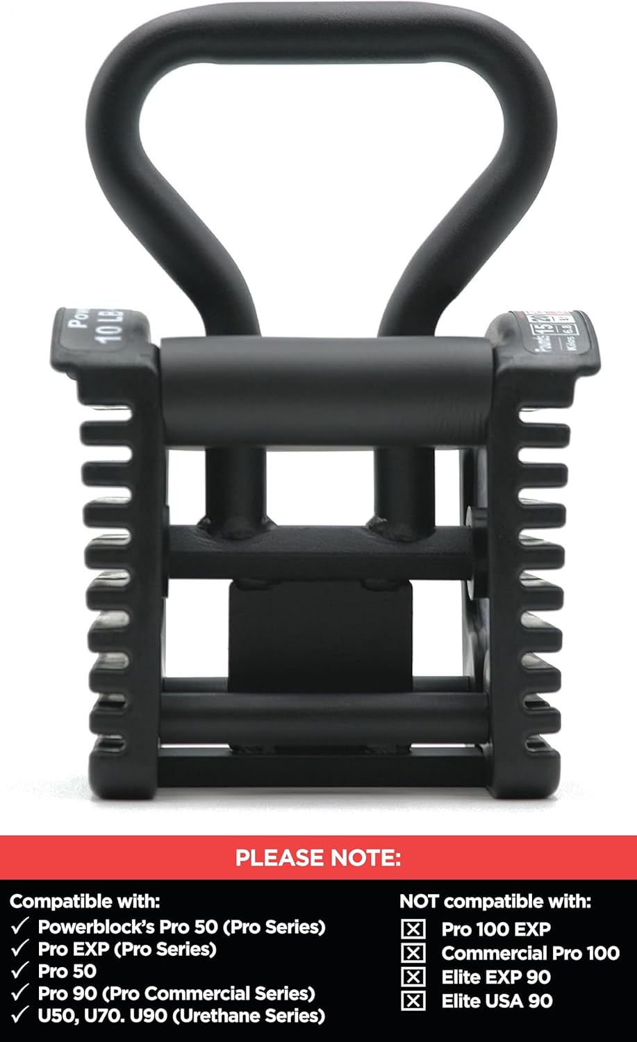 Powerblock Pro Series Kettlebell Handle &ndash; Compatible Pro Series Dumbbells, Strength Training Accessory, for Home Gym & Commercial Use, Workout Equipment image number 1