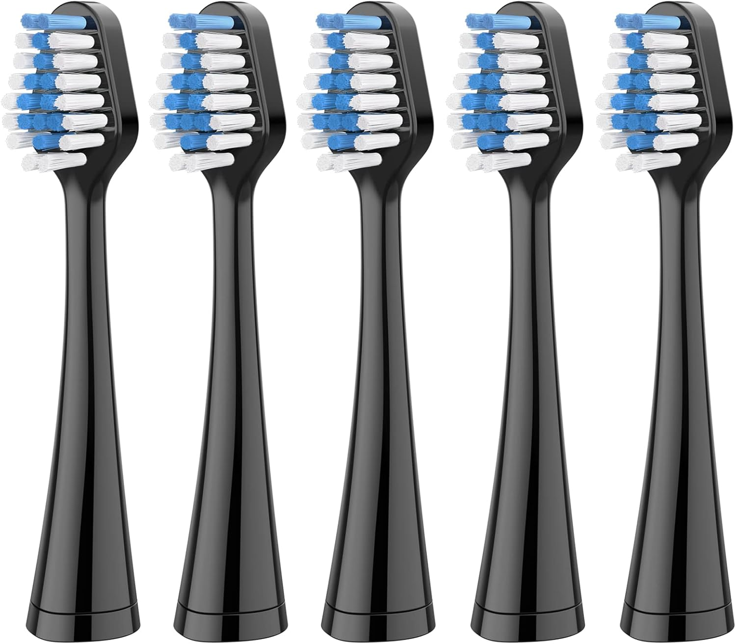 Harobey Replacements Toothbrush Heads for Waterpik Complete Care 5.0/9.0 (WP-861/CC-01), STRB-10WB, Pack of 10, Black