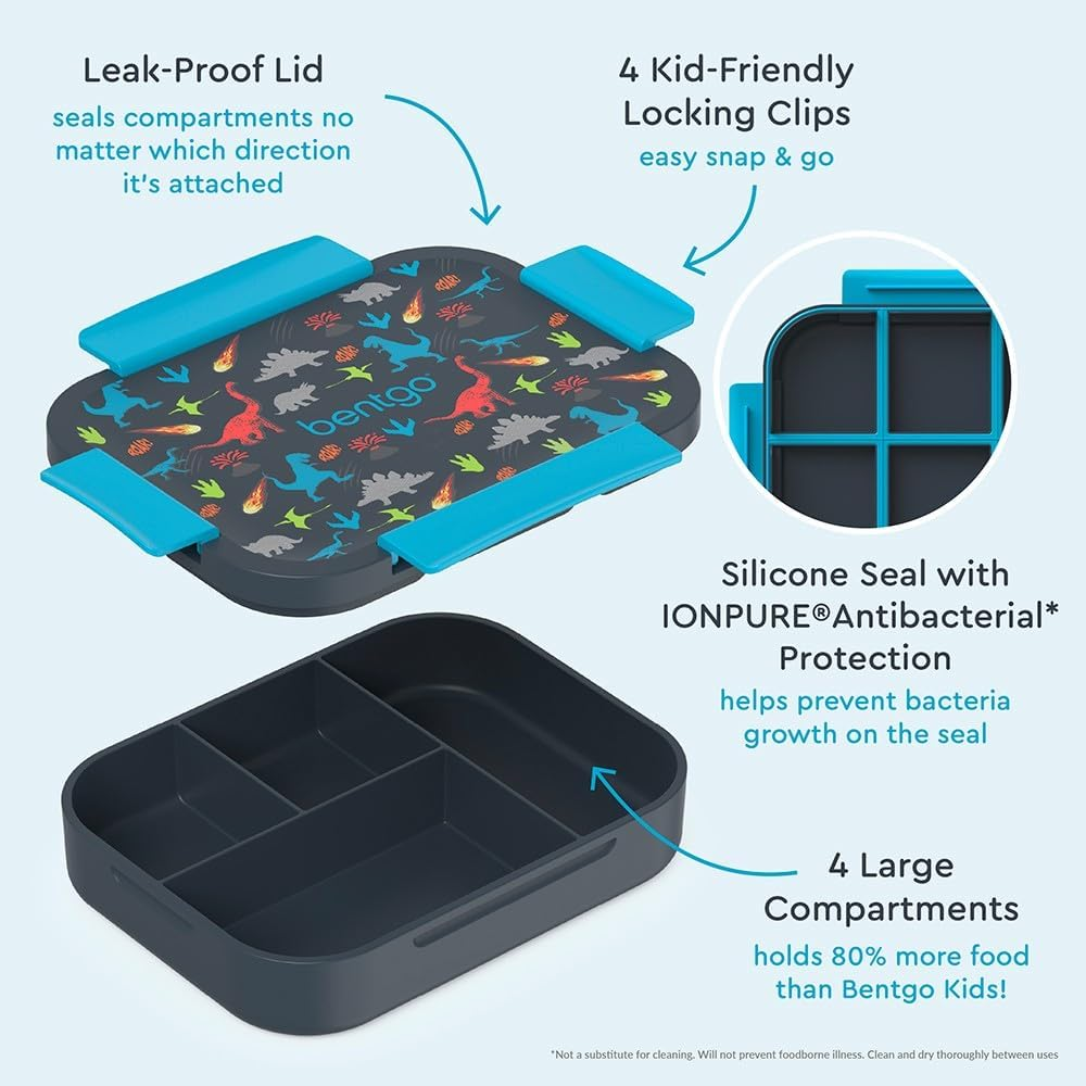 Bentgo Kids Snap and Go Lunch Box - Dinosaurs - Dinosaurs image number 3