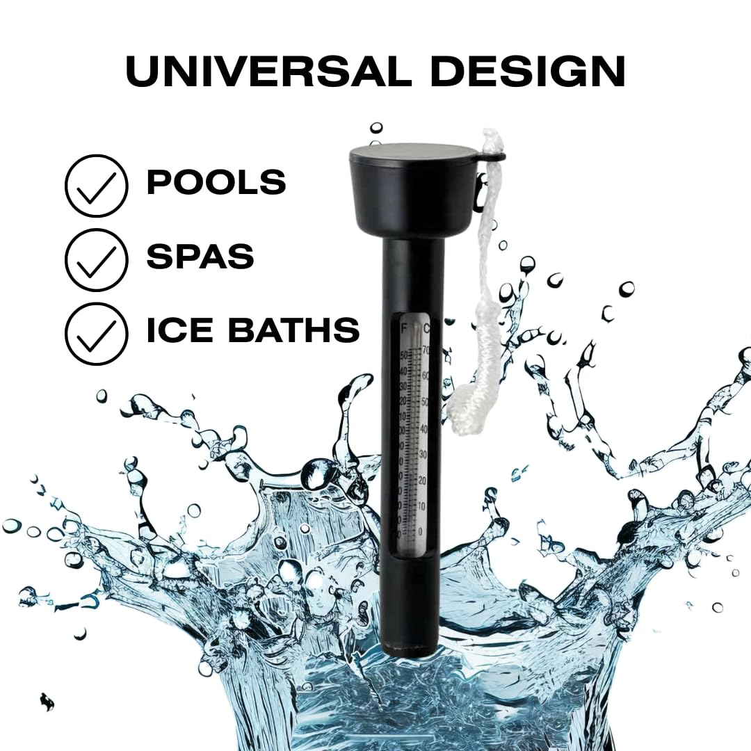Floating Thermometer for Ice Bath & Pool &ndash; Waterproof Floating Design | Displays in Celsius & Fahrenheit | for Cold Plunge Tubs, Bathtub & Spa Bath image number 1