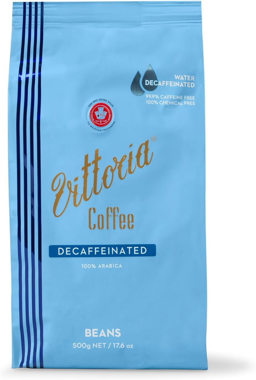 Vittoria Coffee 100% Arabica Naturally Decaffeinated Coffee Beans. 99.9% Decaf 500G. Grape-Winey Tasting Notes with Medium-Dark Roast Intensity. Chemical Free. image number 6