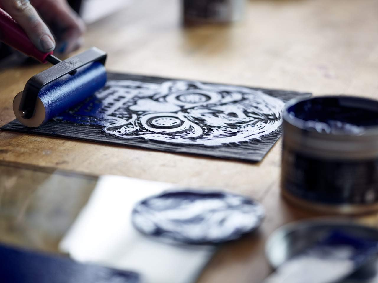 Speedball Professional Relief Ink Diarylide Yellow, 149Ml, Oil-Based Colour, Hand Printing Material