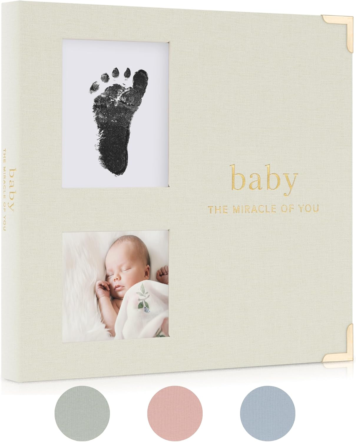 Keepsake Baby Memory Book for Boys and Girls &ndash; Timeless First 5 Year Baby Book with Photoslots &ndash; Cute Journal Scrapbook or Photo Album - Record a Milestone for Every Event from Birth to Age 5