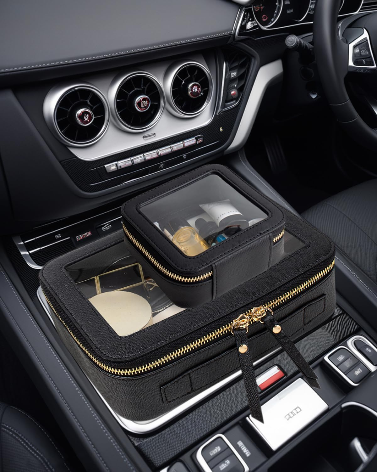 DDPOND Clear Makeup Bag, Small Makeup Bag TSA Approved Toiletry Bag Cosmetic Travel Bag Cute Makeup Bag Organizer Makeup Case Pouch Car Essentials for Women Men - Mini Pink image number 3