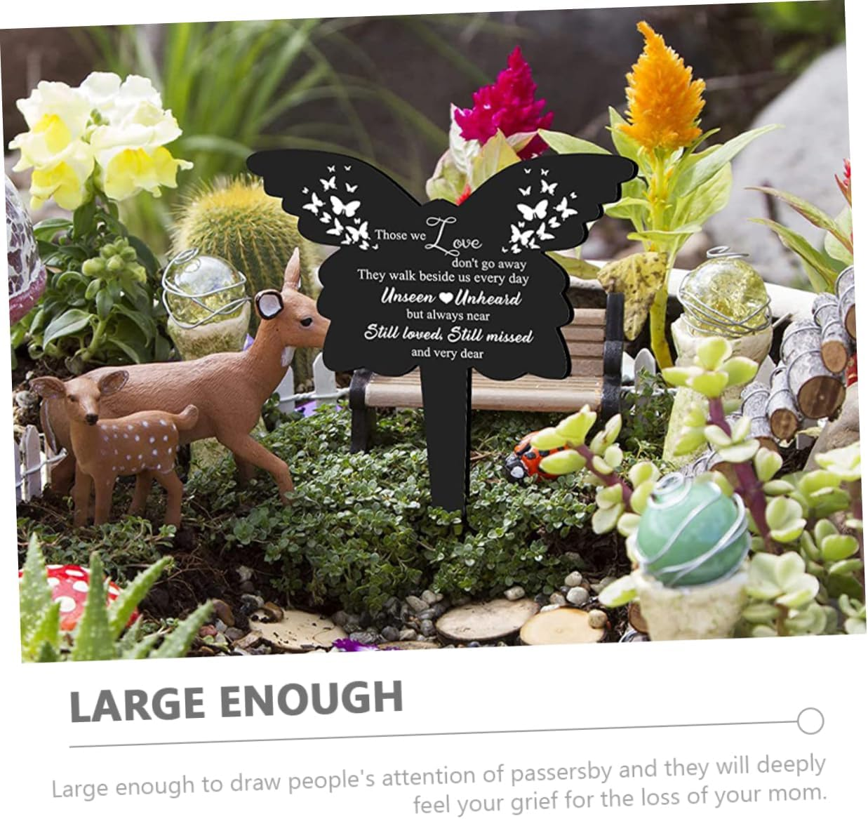 Yardenfun Memorial Butterfly Stake Cemetery Decoration Outdoor Garden Stake Acrylic Butterfly Lawn Ornament Grave Memorial Plaque for Cemetery and Yard Use image number 3