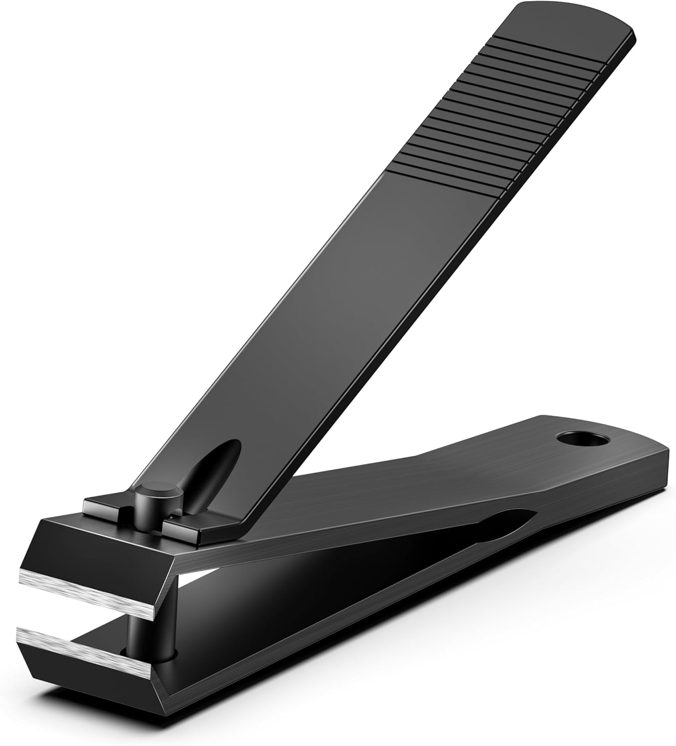 Heavy Duty Straight Blade Nail Clippers for Thick Toenails, Professional Stainless Steel Fingernail Toenail Clippers Trimmers - Thick Wide Jaw Toe Nail Clippings for Seniors, Men & Women (Black)