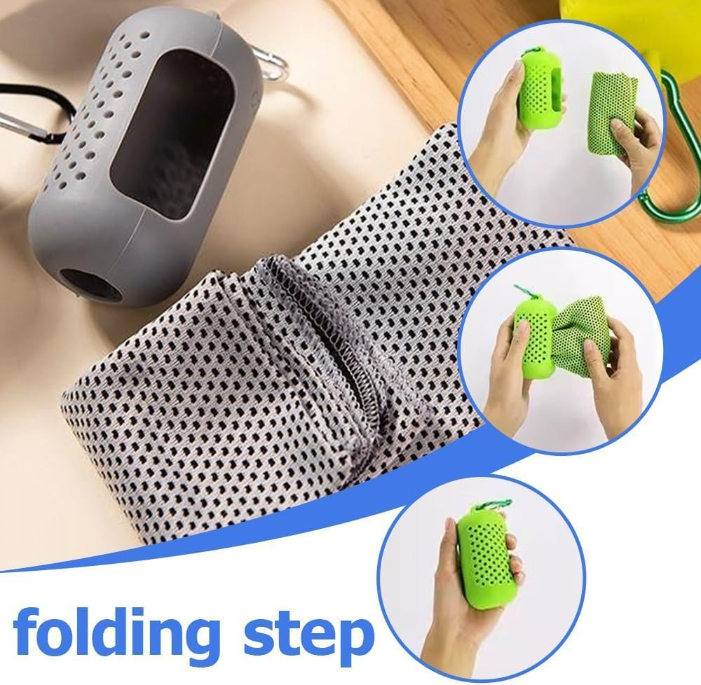 Silicone Set Cooling Towels, 3 Piece Portable Silicone Cooling Towel Soft Microfiber Gym Towels, Cooling Towels Gym Ice Towel Fast Drying with Case image number 5