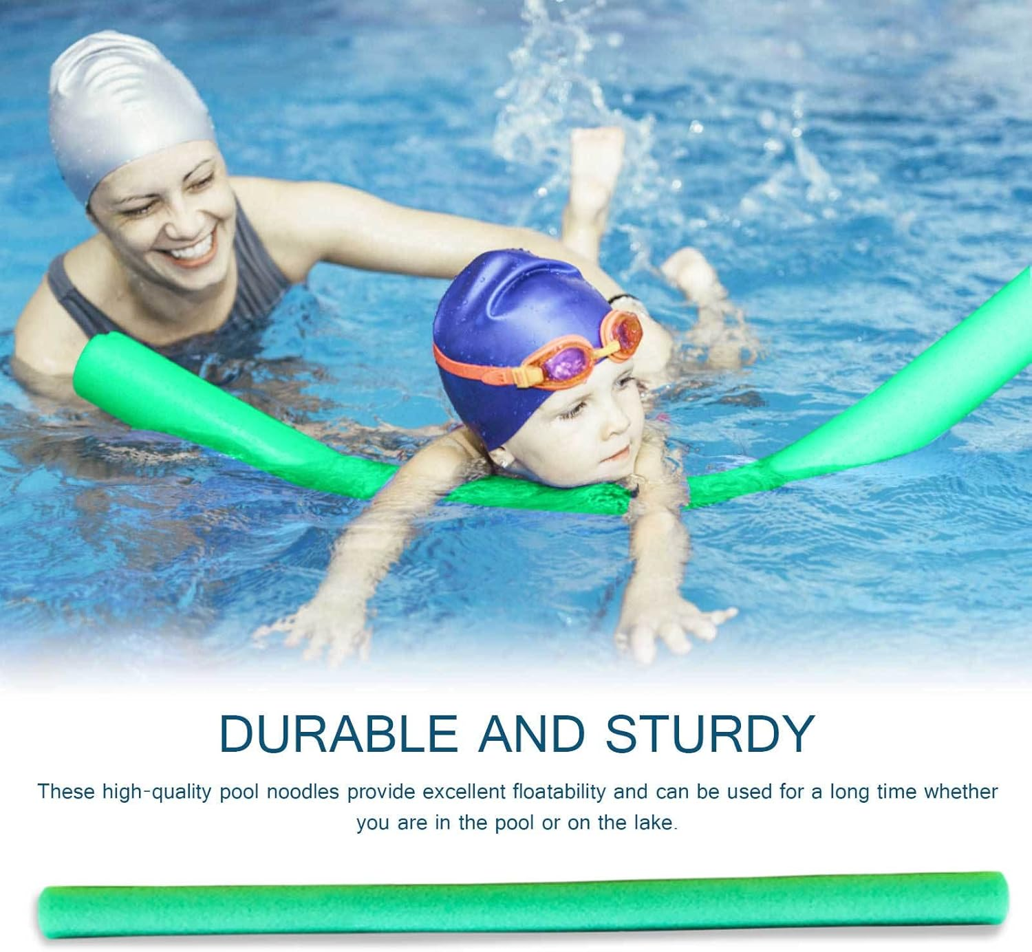 Swim Noodles - Soft Foam Noodle 51 Inch Long,Foam Water Noodles Floats Sticks, for Kids Adults Beginners Swim Training Buniq image number 3