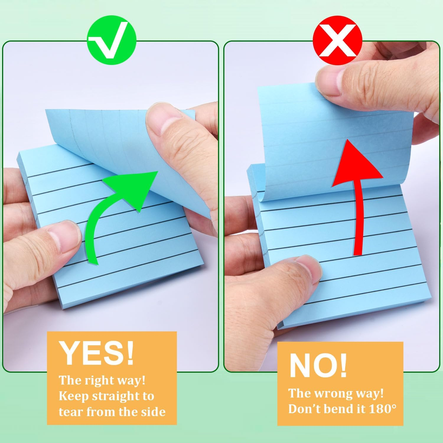 9 Pack Lined Sticky Notes 3X3 in Bright Colors Self-Stick Note Pads with Line, 9 Colors Bulk Sticky Memo Pad for School, Office, Meeting image number 1