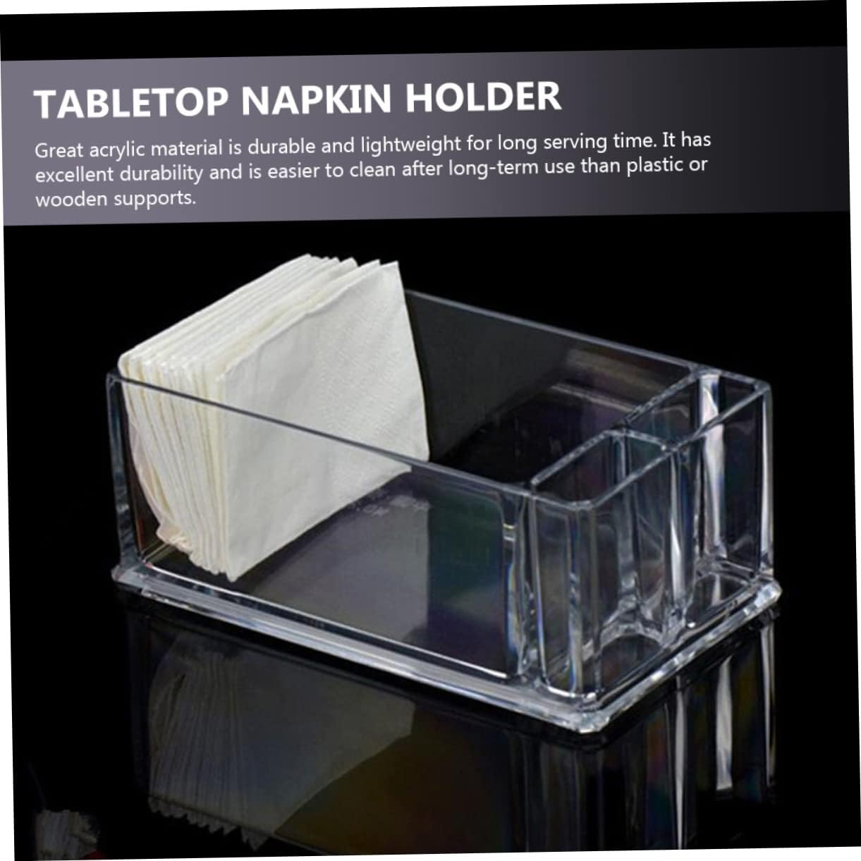 2Pcs Tissue Holders Desktop Napkin Dispenser Convenient Tissue Case for Home Office Restaurant Use image number 4