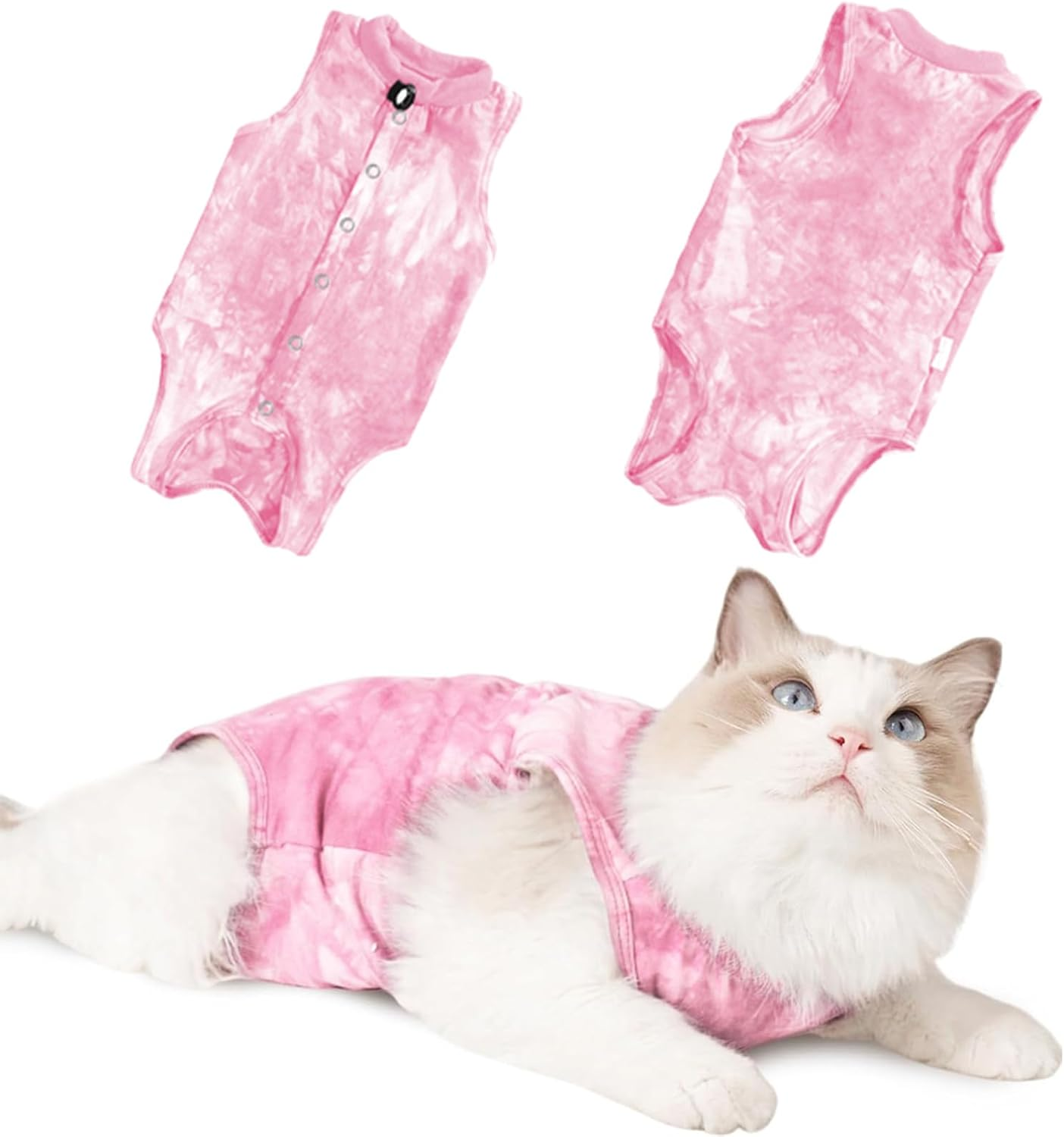 Cat Recovery Suit for Male and Female Kitten Onesie for Cats after Surgery, Cone of Shame Alternative Surgical Spay Suit E-Collar Alternative for Cats and Dogs