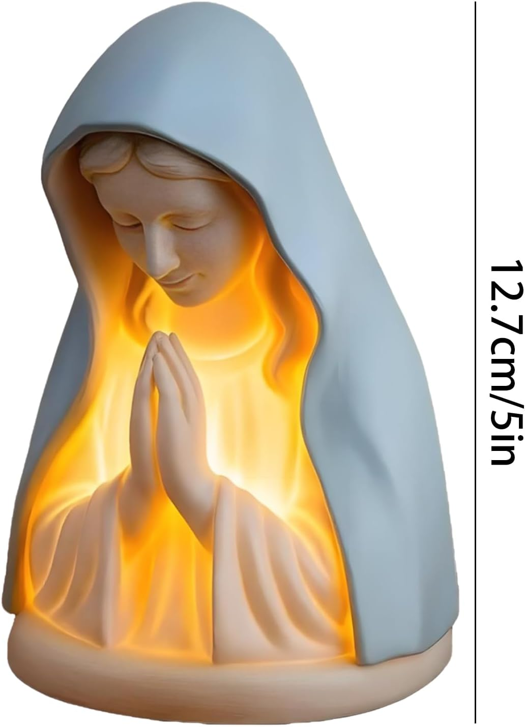 Prayer Night Light | Sacred Virgin Mary Statue Night Light | Soft Eye Protection Desk Accessories for Nursery Reading Corne Dorm Home Hallway Prayer Room Kitchen image number 1