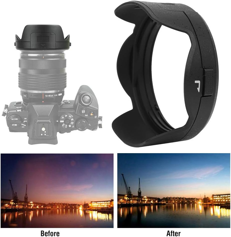 Dpofirs Camera Lens Hood Compatible with M.ZUIKO ED 12-40Mm F2.8 Lens, LH-66 Mount, Backlight Photography image number 2