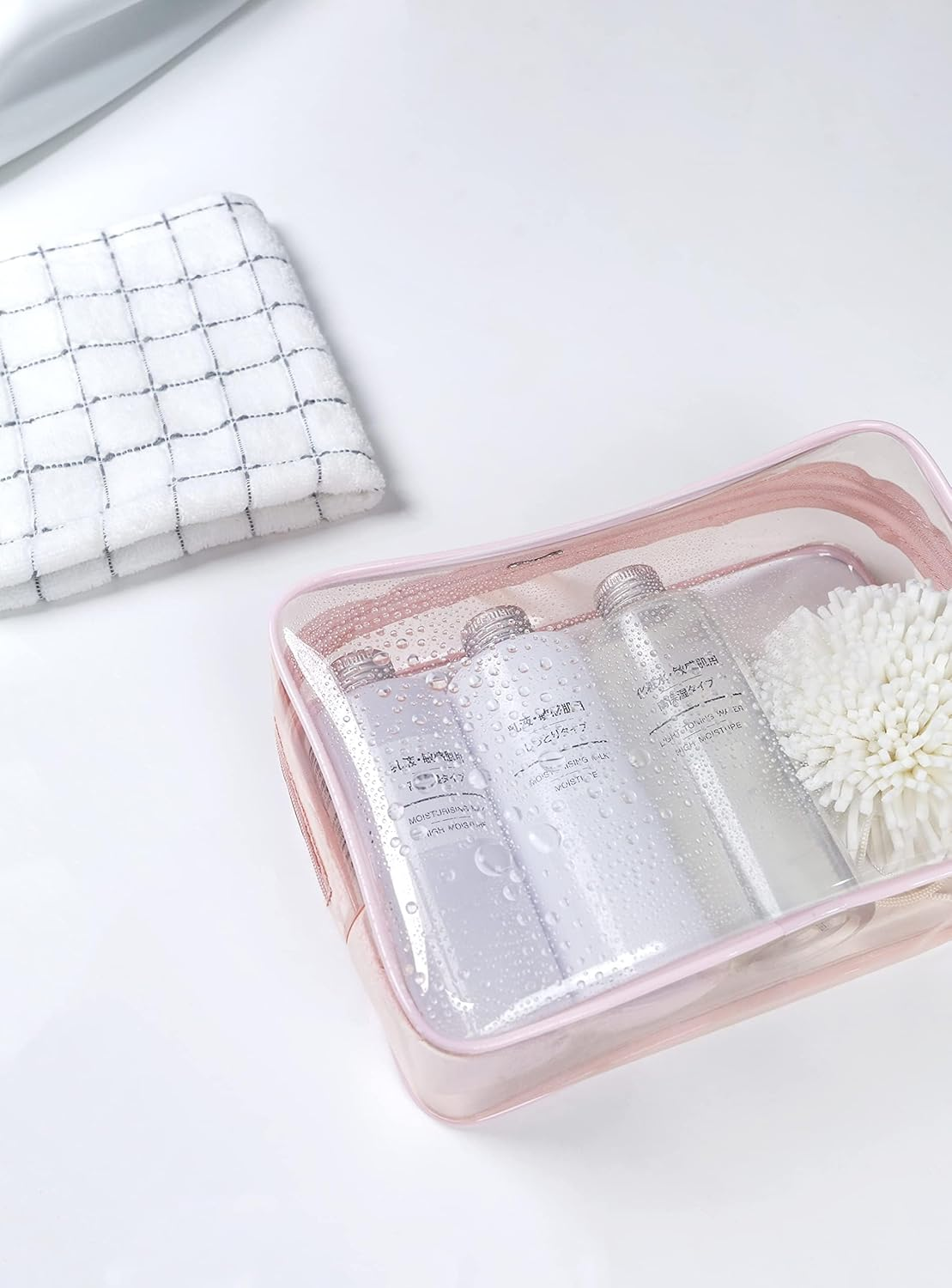 Heatunk TSA Approved Clear Makeup Bags - 2 Pack Small Clear Pouches for Toiletries and Cosmetics - Compact Travel Toiletry Bags for Women and Men - Green image number 5