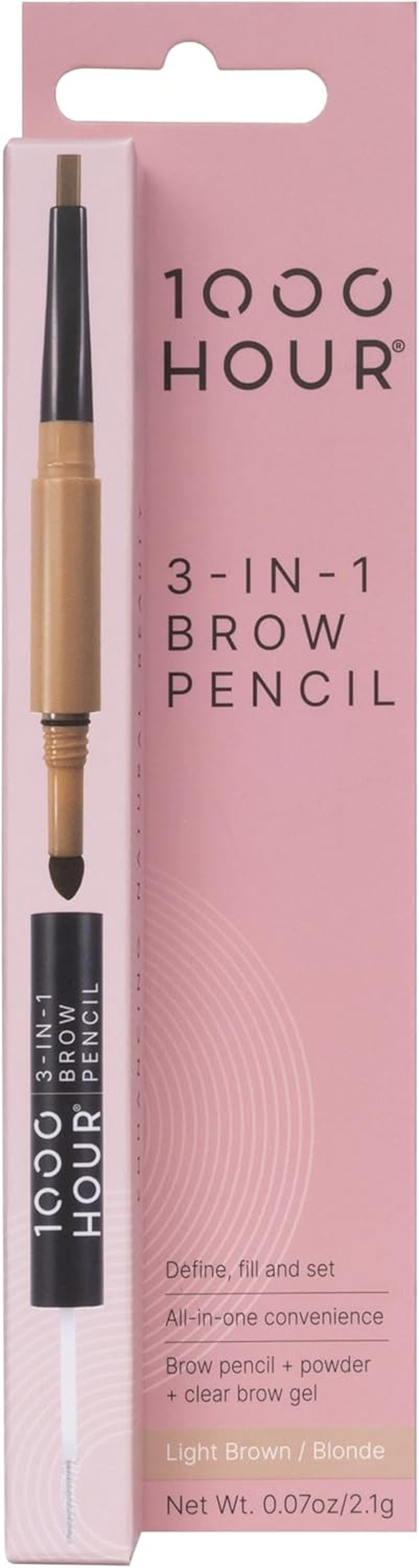 1000 Hour 3-In-1 Brow Pencil, Light Brown image number 3