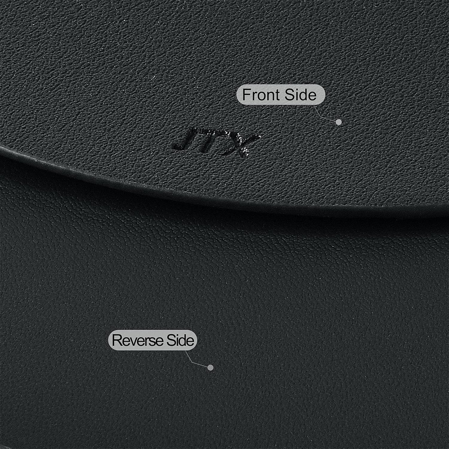 JTX Placemats Set of 4 Coasters and 4 Faux Leather Placemats for Dinning Table Stain and Heat Resistant Non-Slip Elegant Table Mats for Parties BBQ Holidays Everyday (Black) image number 2