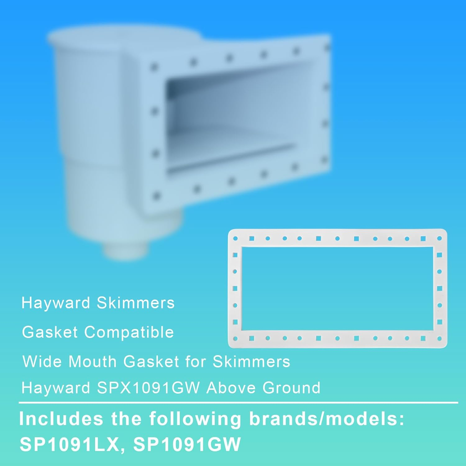 2Pcs Pool Skimmer Gasket Replacement, 3/4" X 7.5" Wide Mouth above Ground Pool Skimmer Gasket Compatible with Hayward SPX1091GW SP1091LX image number 5