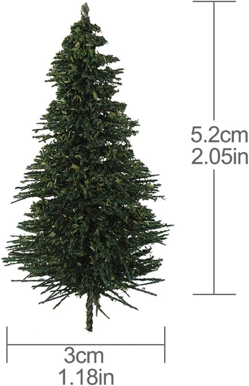50PCS Dark Green Pine Model Cedar Trees 52Mm for Model Railroad Scenery Landscape Layout HO N Scale New S0805
